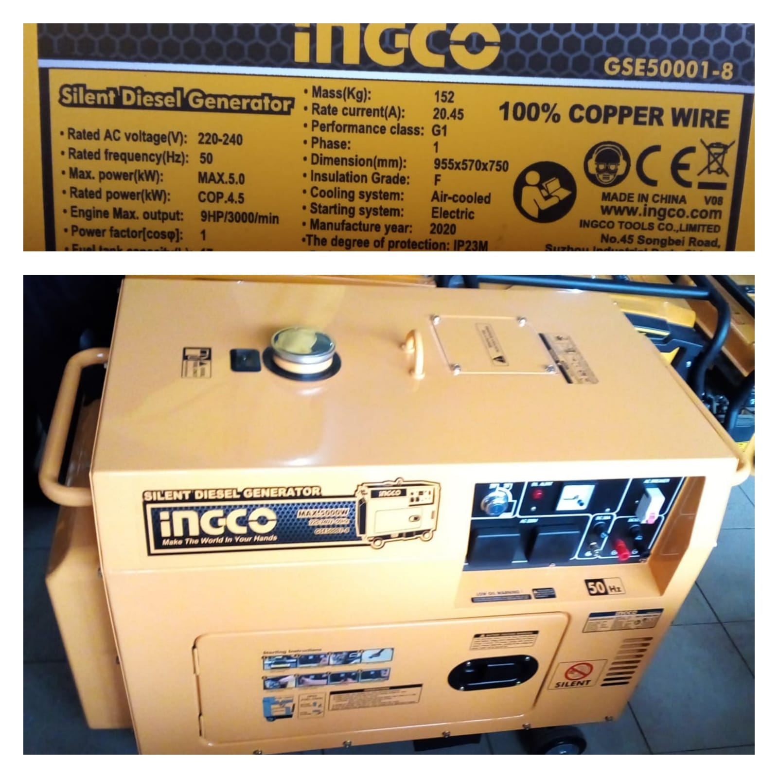 Ingco Silent Diesel Generator 6.5kva
