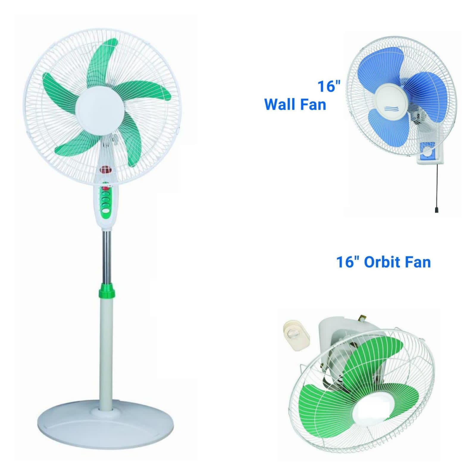 Wall/ceiling/standing fan 16inch