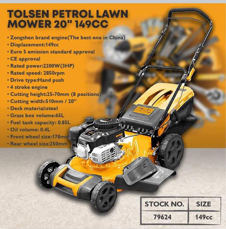 Tolsen Gasoline/Petrol Lawnmower 149cc 2200w