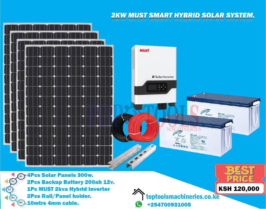 2KW MUST SMART HYBRID SOLAR SYSTEM.