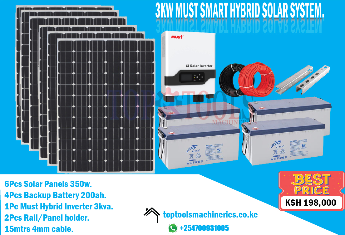 3KW MUST SMART HYBRID SOLAR SYSTEM.
