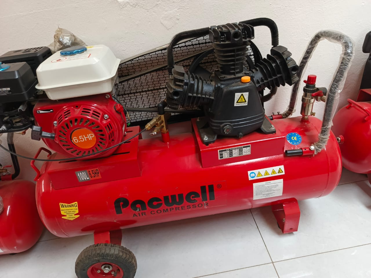 Pacwell 100L both petrol and electric air compressor