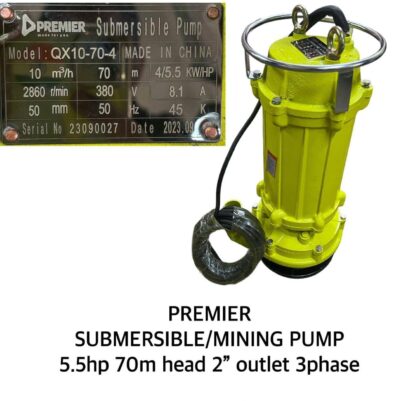 Premier submersible mining pump 5.5hp 70m Premier submersible mining pump 5.5hp 70m